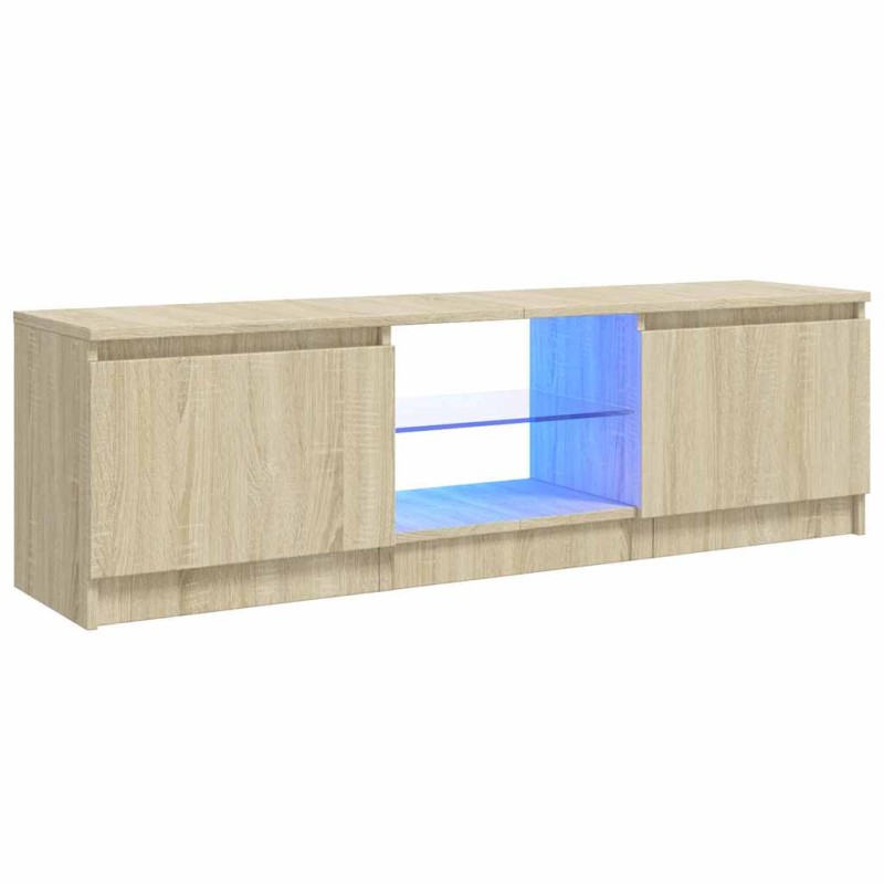 vidaXL Έπιπλο Τηλεόρασης με LED Sonoma Δρυς 120 x 30 x 36 εκ.