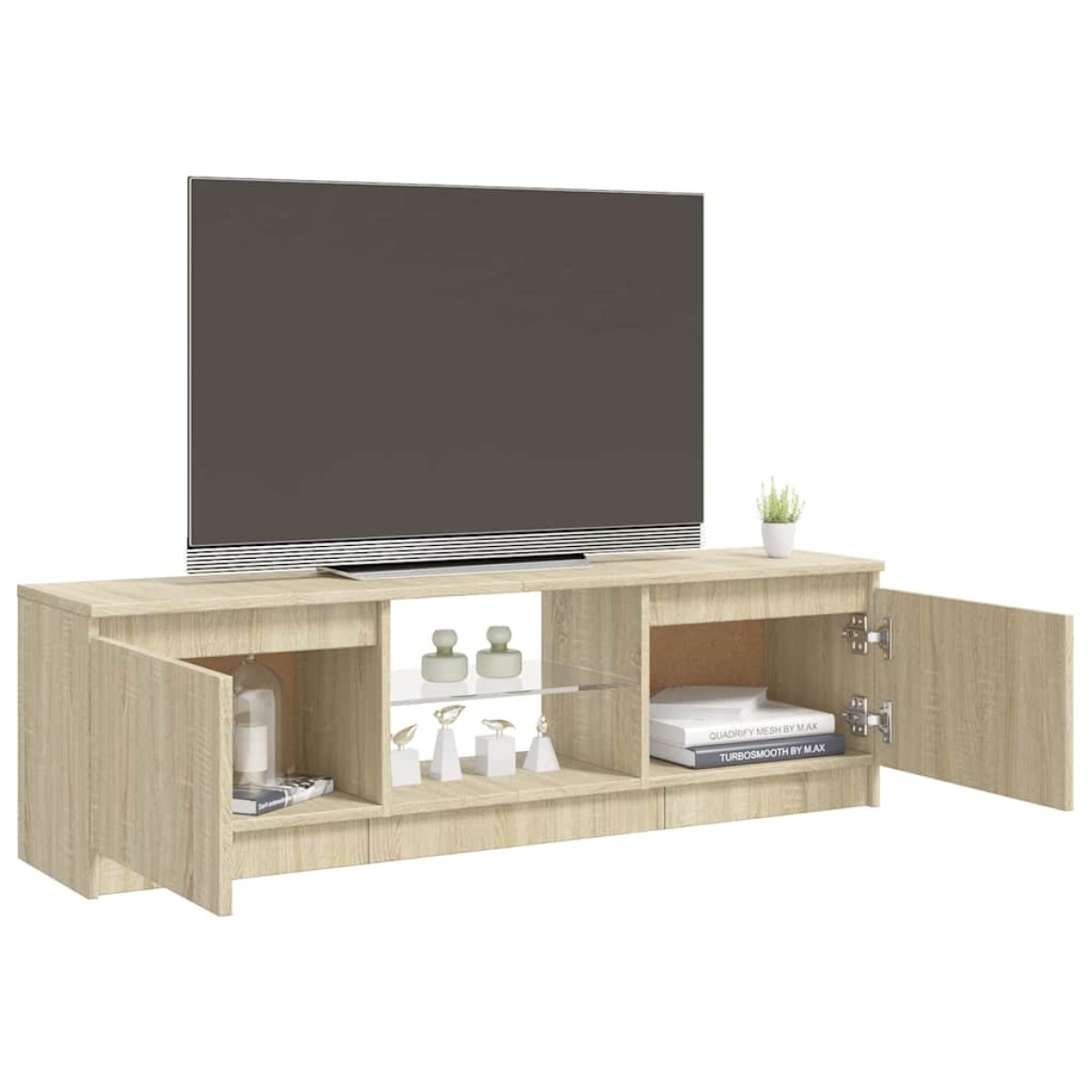 vidaXL Έπιπλο Τηλεόρασης με LED Sonoma Δρυς 120 x 30 x 35,5 εκ.