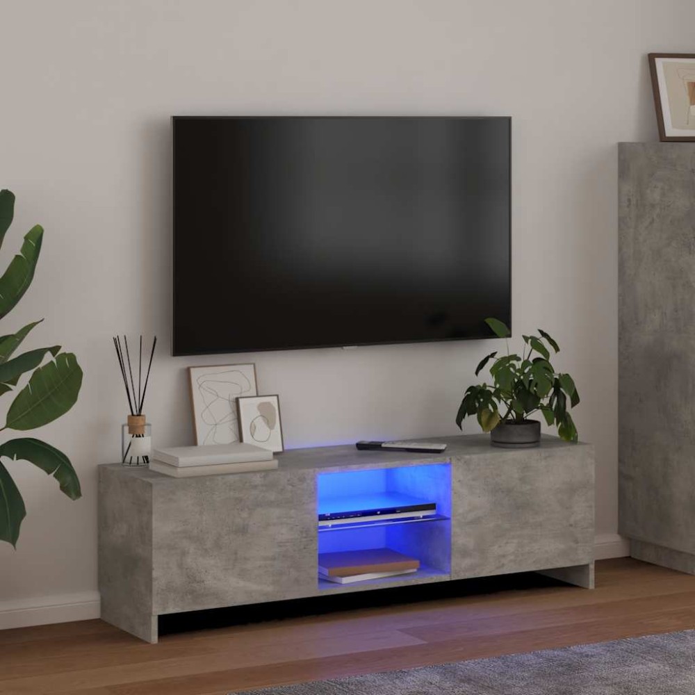 vidaXL Έπιπλο Τηλεόρασης με LED Γκρι Σκυρδέματος 120 x 30 x 36 εκ.