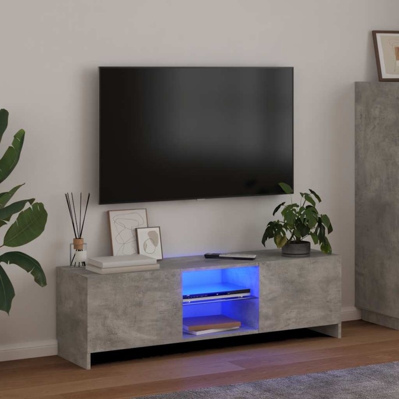 vidaXL Έπιπλο Τηλεόρασης με LED Γκρι Σκυρδέματος 120 x 30 x 36 εκ.