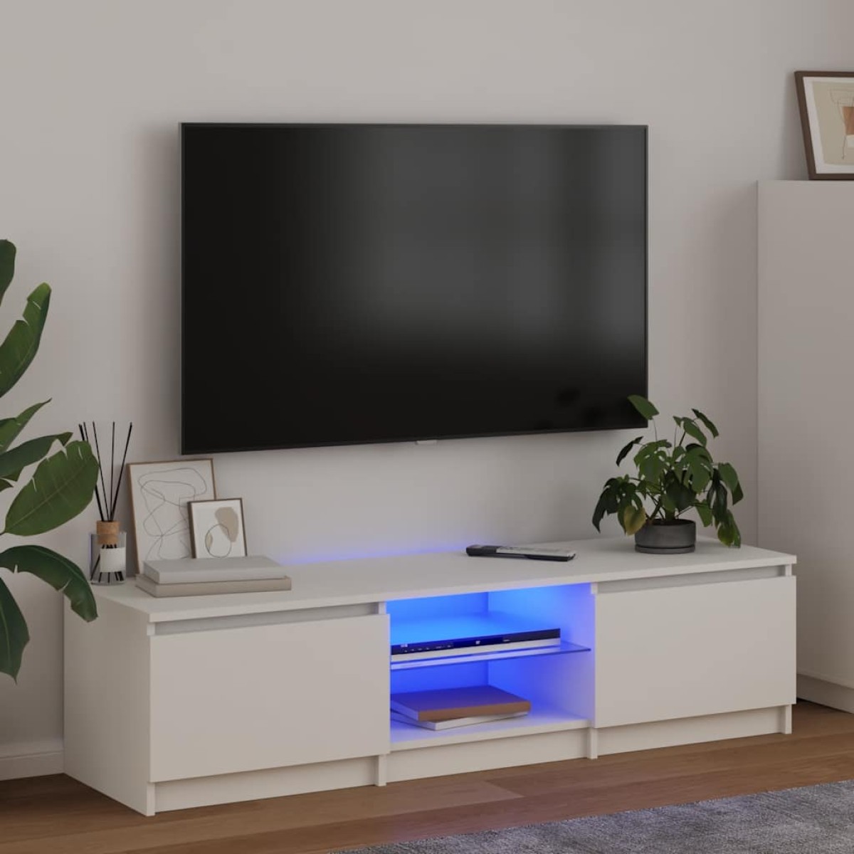 vidaXL Έπιπλο Τηλεόρασης με LED Λευκό 140x40x35,5 εκ.