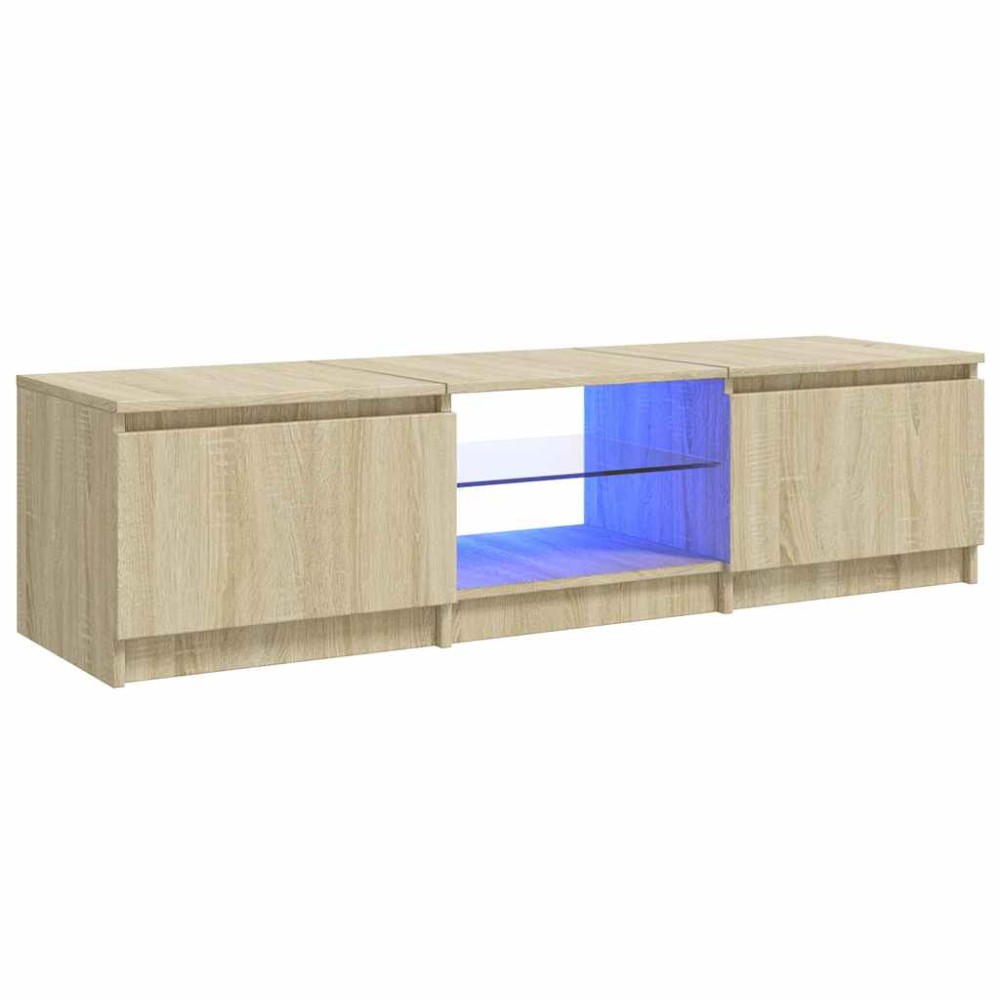 vidaXL Έπιπλο Τηλεόρασης με LED Sonoma Δρυς 140x40x36 εκ.