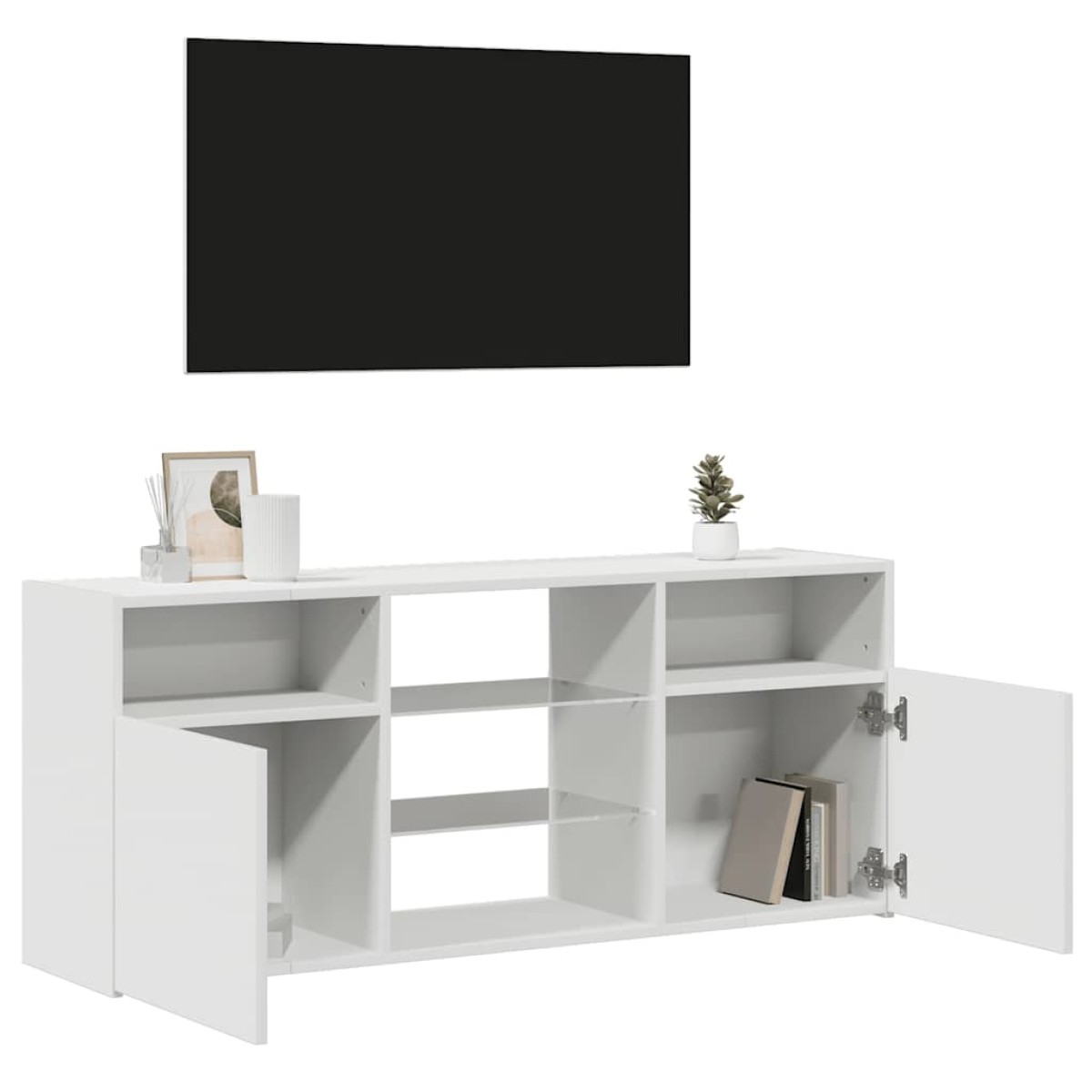 vidaXL Έπιπλο Τηλεόρασης με LED Λευκό 120x30x50 εκ.