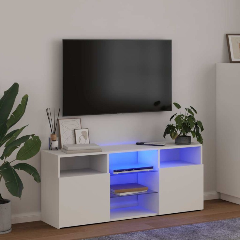 vidaXL Έπιπλο Τηλεόρασης με LED Λευκό 120x30x50 εκ.