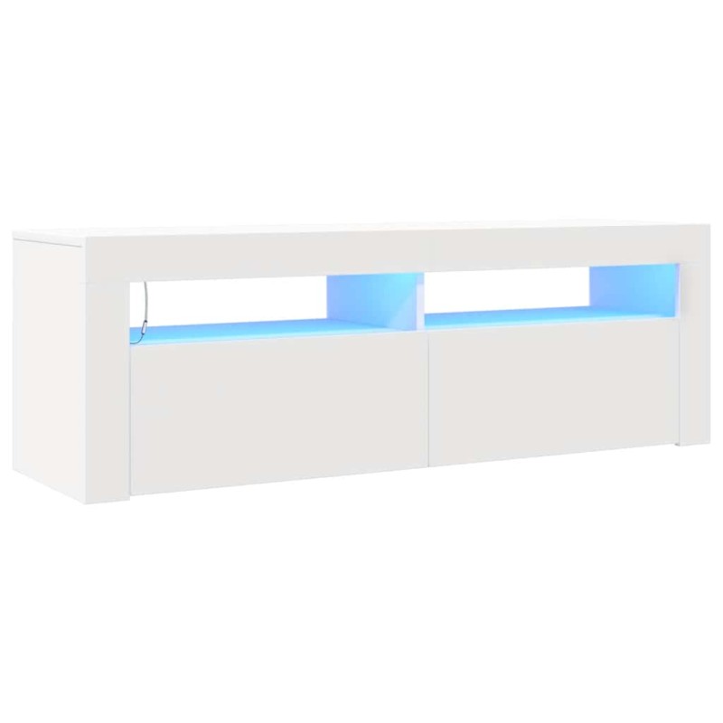vidaXL Έπιπλο Τηλεόρασης με LED Καφέ Λευκό 120x30x50 εκ.