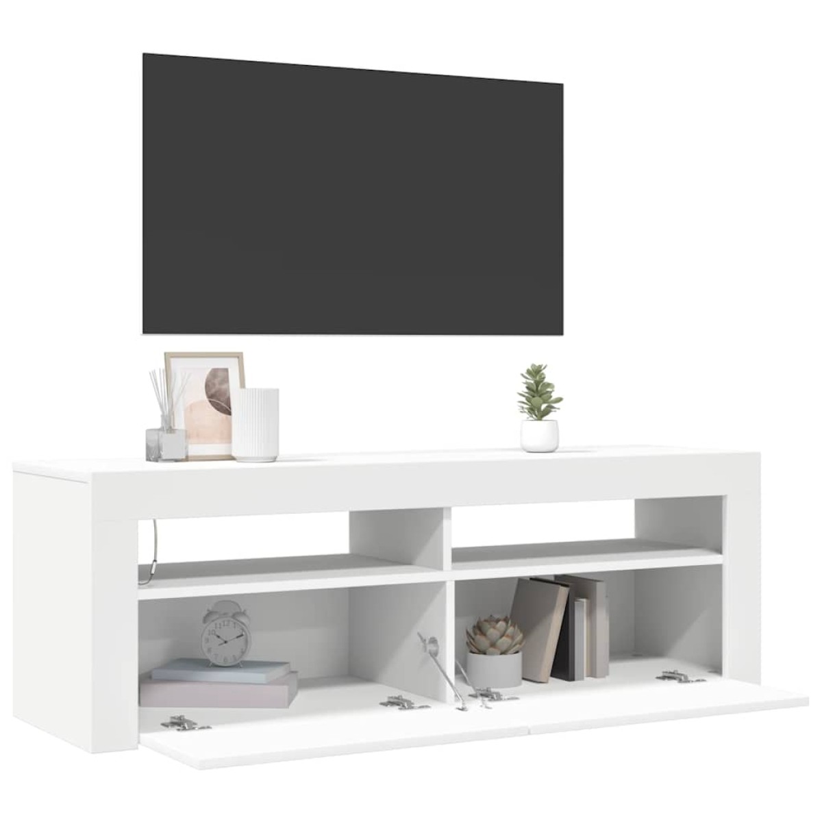 vidaXL Έπιπλο Τηλεόρασης με LED Καφέ Λευκό 120x30x50 εκ.