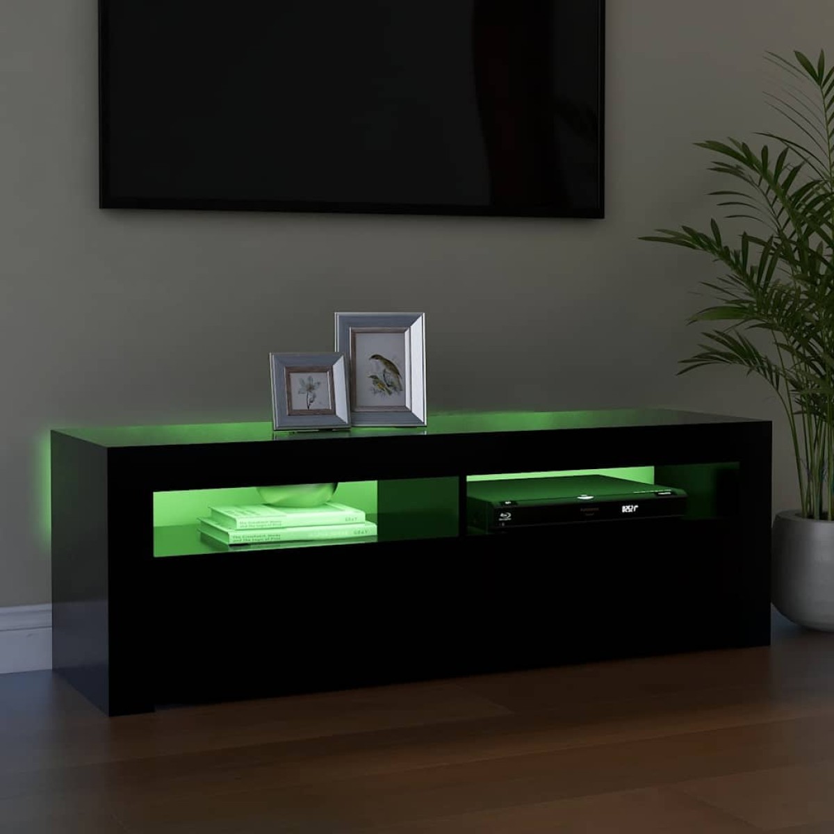 vidaXL Έπιπλο Τηλεόρασης με LED Μαύρο 120x35x40 εκ.