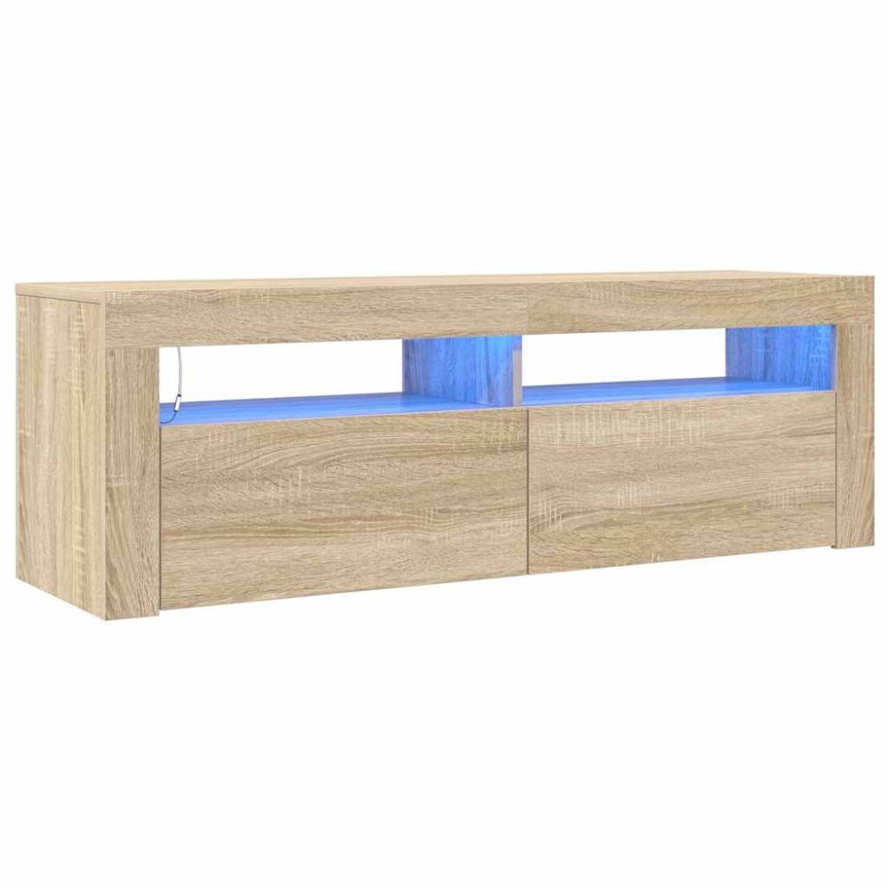 vidaXL Έπιπλο Τηλεόρασης με LED Sonoma Δρυς 120x35x40 εκ.