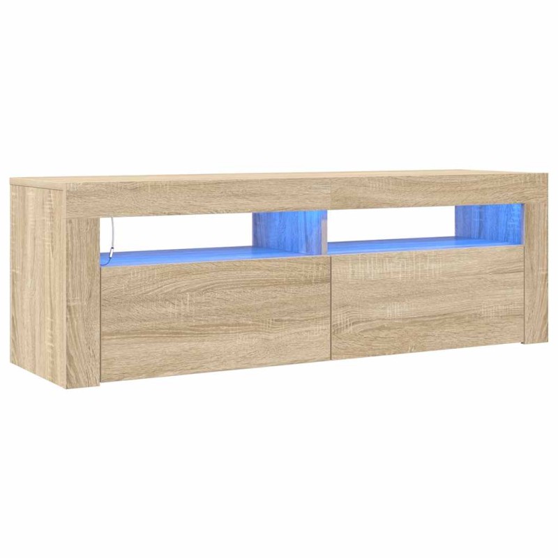 vidaXL Έπιπλο Τηλεόρασης με LED Sonoma Δρυς 120x35x40 εκ.