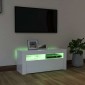 vidaXL Έπιπλο Τηλεόρασης με LED Γυαλιστερό Λευκό 90x35x40 εκ.