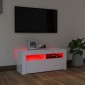 vidaXL Έπιπλο Τηλεόρασης με LED Γυαλιστερό Λευκό 90x35x40 εκ.