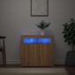 vidaXL Ντουλάπι με LED Sonoma Δρυς 80 x 35 x 75 εκ.