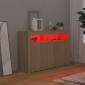 vidaXL Μπουφές με LED Sonoma Δρυς 115,5 x 30 x 75 εκ.