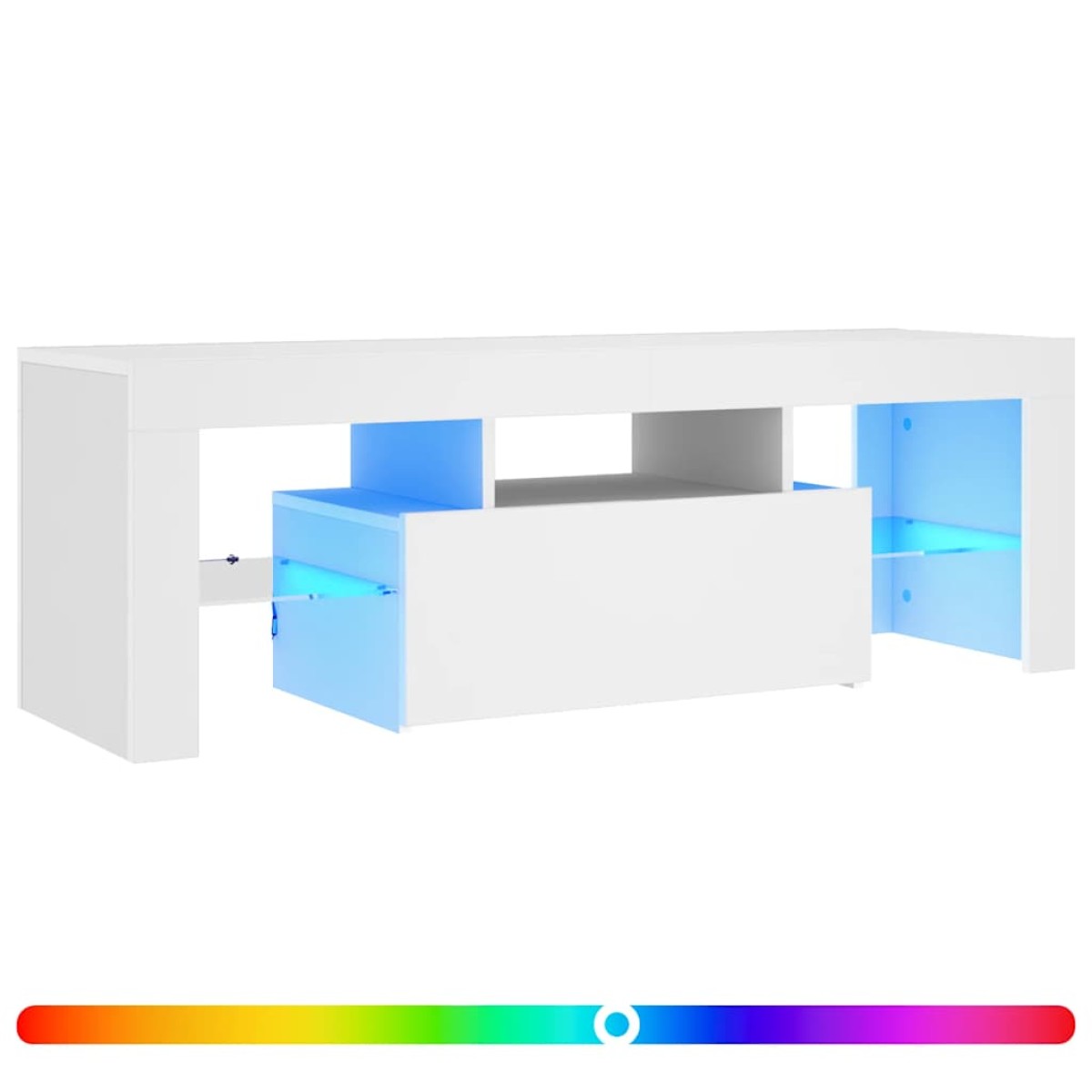 vidaXL Έπιπλο Τηλεόρασης με LED Λευκό 120 x 35 x 40 εκ.