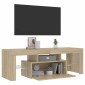 vidaXL Έπιπλο Τηλεόρασης με LED Sonoma Δρυς 120 x 35 x 40 εκ.