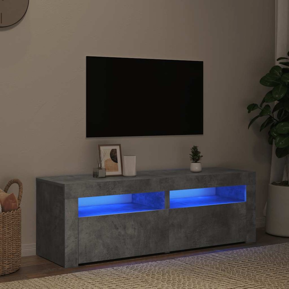 vidaXL Έπιπλο Τηλεόρασης με LED Γκρι Σκυροδέματος 120 x 35 x 40 εκ.