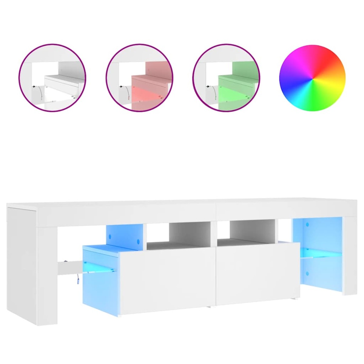 vidaXL Έπιπλο Τηλεόρασης με LED Λευκό 140 x 36,5 x 40 εκ.