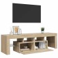 vidaXL Έπιπλο Τηλεόρασης με LED Sonoma Δρυς 140 x 36,5 x 40 εκ.
