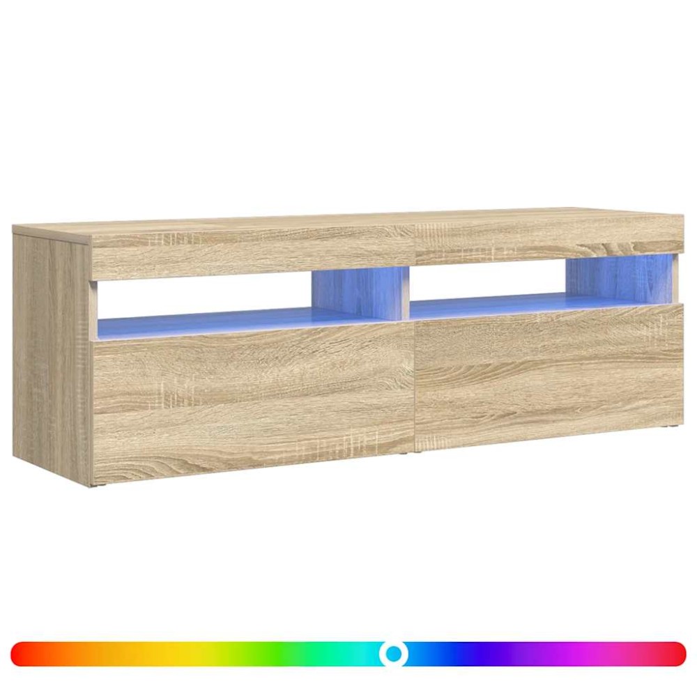 vidaXL Έπιπλο Τηλεόρασης με LED Sonoma Δρυς 120x35x40 εκ.