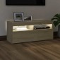 vidaXL Έπιπλο Τηλεόρασης με LED Sonoma Δρυς 90 x 35 x 40 εκ.