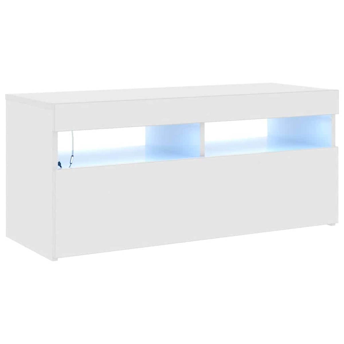 vidaXL Έπιπλο Τηλεόρασης με LED Γυαλιστερό Λευκό 90 x 35 x 40 εκ.