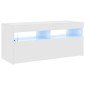 vidaXL Έπιπλο Τηλεόρασης με LED Γυαλιστερό Λευκό 90 x 35 x 40 εκ.