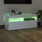 vidaXL Έπιπλο Τηλεόρασης με LED Γυαλιστερό Λευκό 90 x 35 x 40 εκ.