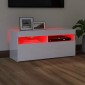 vidaXL Έπιπλο Τηλεόρασης με LED Γυαλιστερό Λευκό 90 x 35 x 40 εκ.