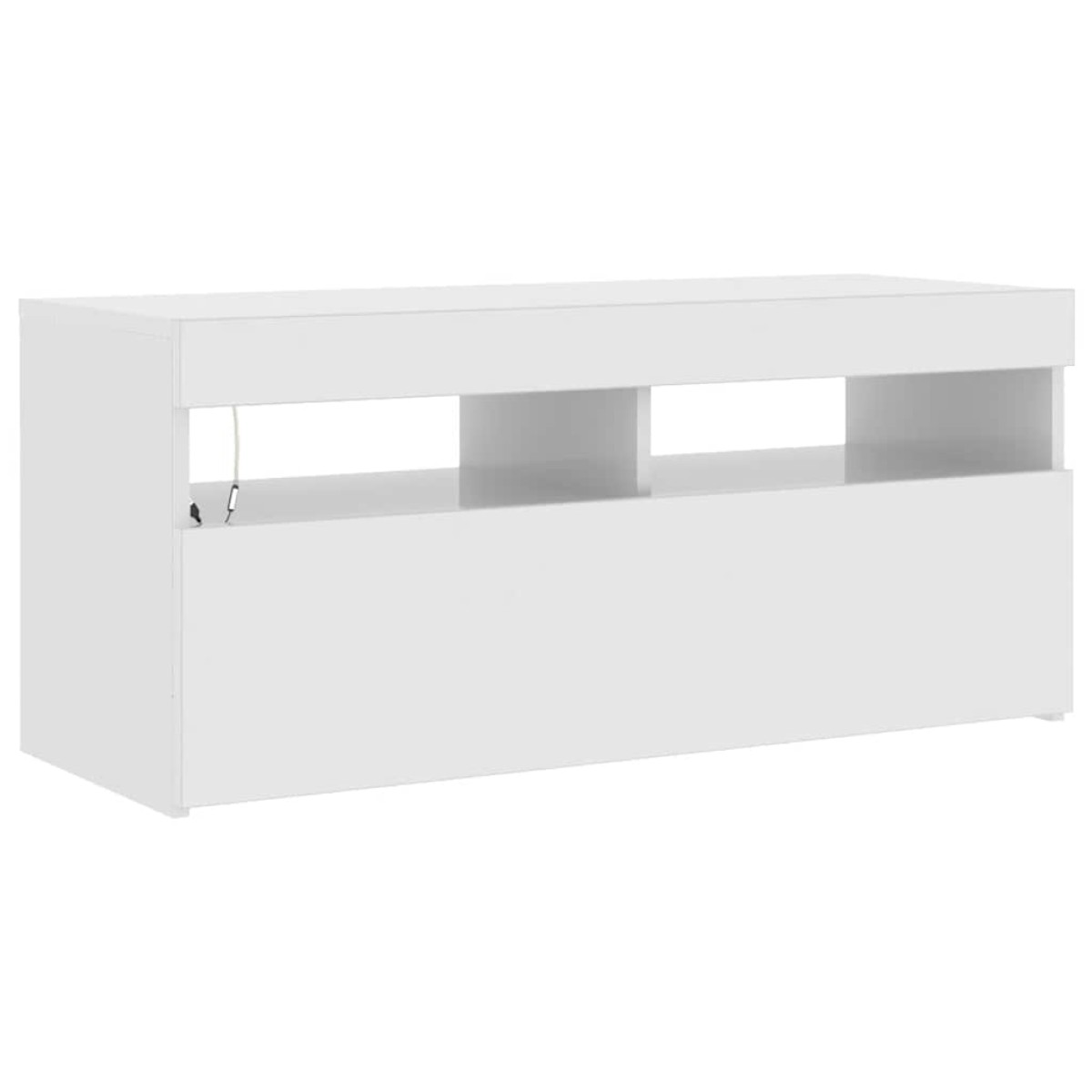 vidaXL Έπιπλο Τηλεόρασης με LED Γυαλιστερό Λευκό 90 x 35 x 40 εκ.