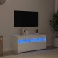 vidaXL Έπιπλο Τηλεόρασης με LED Γυαλιστερό Λευκό 90 x 35 x 40 εκ.