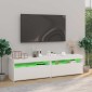 vidaXL Έπιπλα Τηλεόρασης με LED 2 τεμ. Λευκό 75 x 35 x 40 εκ.