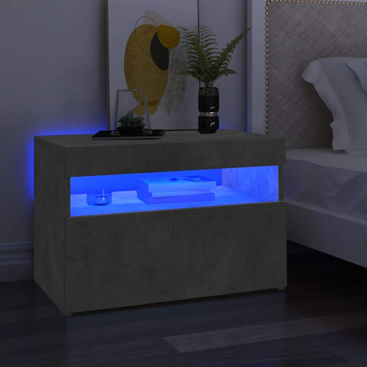 vidaXL Έπιπλο Τηλεόρασης με LED Γκρι Σκυροδέματος 60 x 35 x 40 εκ.