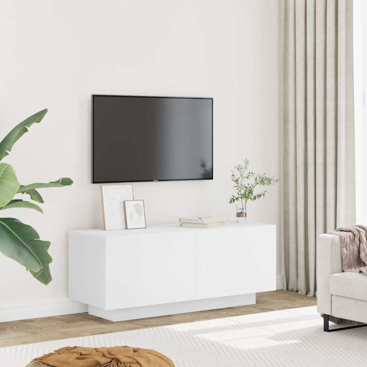 vidaXL Έπιπλο Τηλεόρασης Λευκό 100 x 35 x 40 εκ. από Μοριοσανίδα