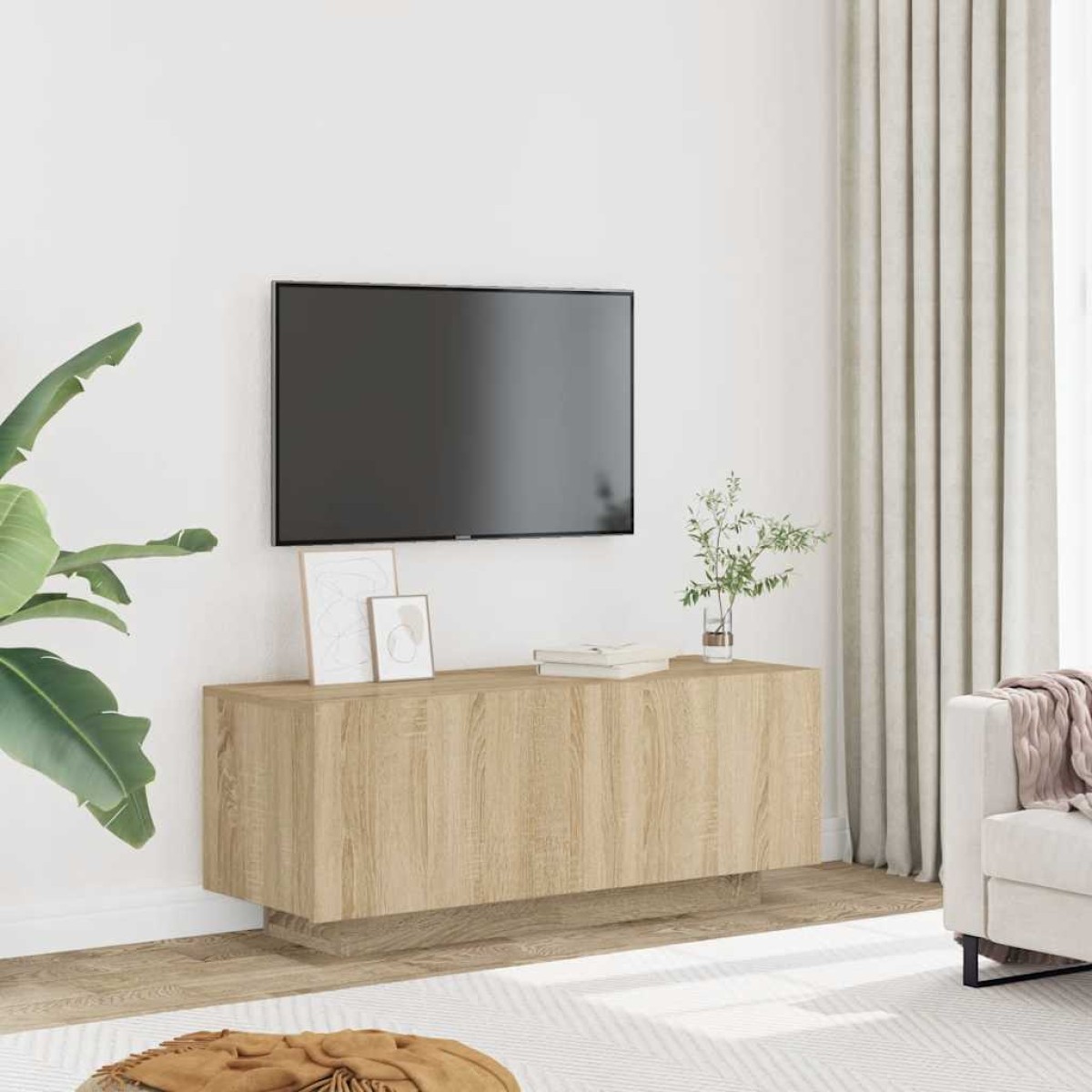 vidaXL Έπιπλο Τηλεόρασης Sonoma Δρυς 100 x 35 x 40 εκ. από Μοριοσανίδα