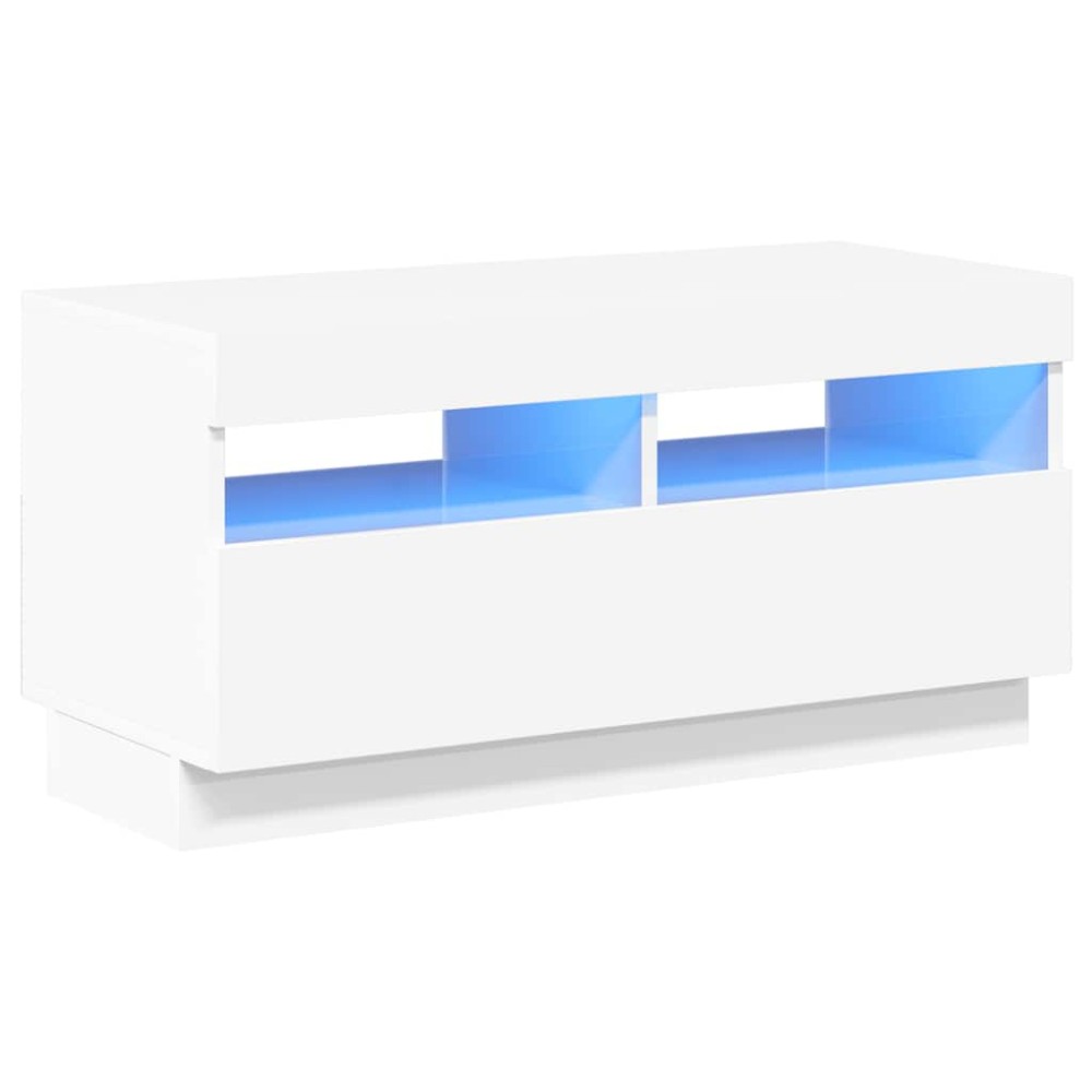 vidaXL Έπιπλο Τηλεόρασης με LED Γυαλιστερό Λευκό 80 x 35 x 40 εκ.