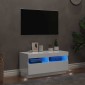 vidaXL Έπιπλο Τηλεόρασης με LED Γυαλιστερό Λευκό 80 x 35 x 40 εκ.
