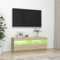 vidaXL Έπιπλο Τηλεόρασης με Φωτισμό LED Sonoma Δρυς 100 x 35 x 40 εκ.