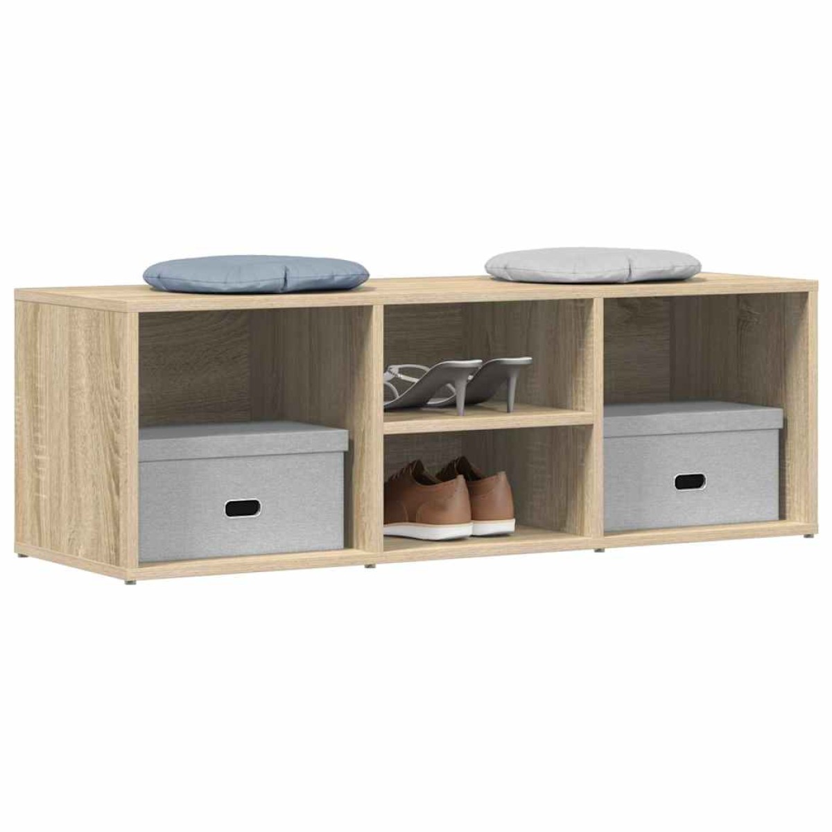 vidaXL Πάγκος Αποθήκ. Παπουτσιών Sonoma Δρυς 105x35x35 εκ. Μοριοσανίδα