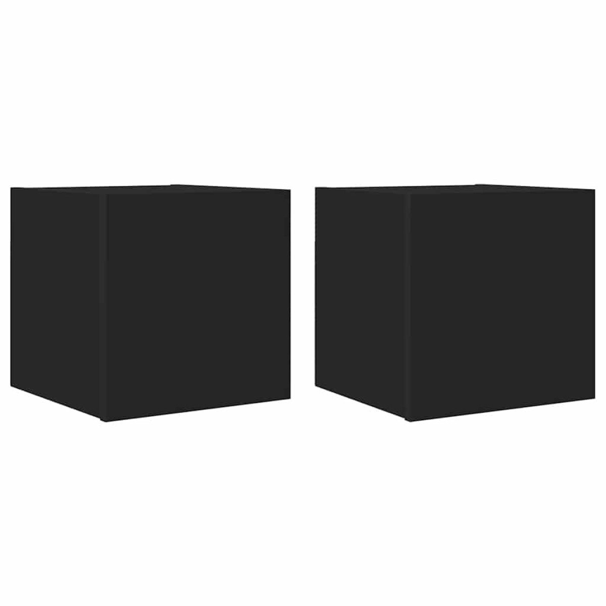 vidaXL Έπιπλα Τηλεόρασης Κρ. 2 τεμ. Μαύρα 30,5x30x30εκ από Μοριοσανίδα