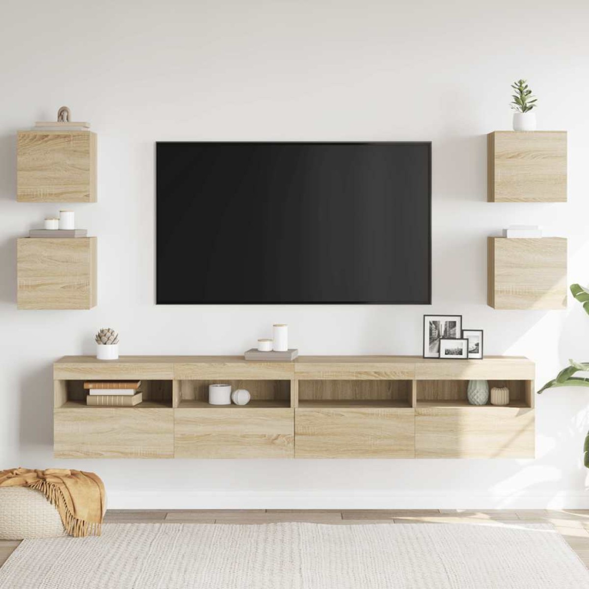 vidaXL Έπιπλα Τηλεόρασης Κρεμαστά 4 τεμ. Sonoma Δρυς 30,5x30x30 εκ.