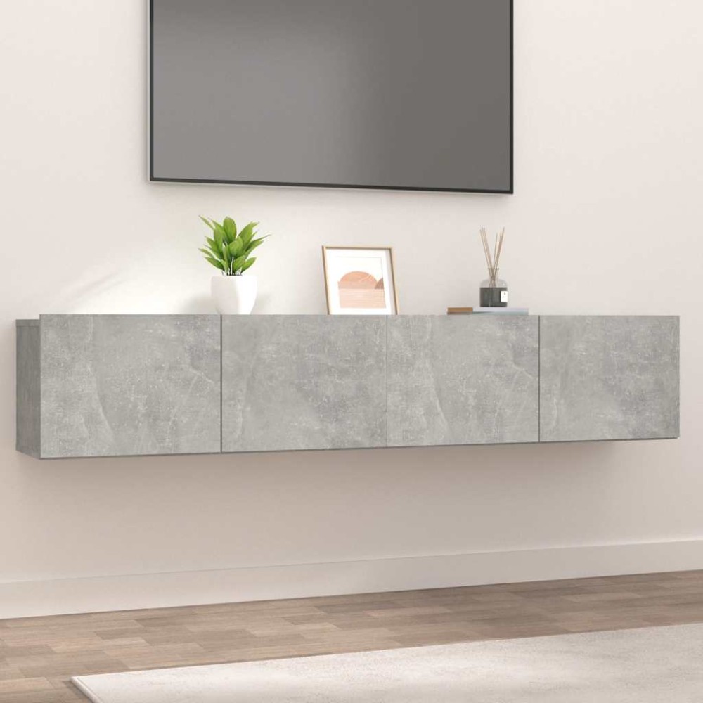 vidaXL Έπιπλα Τηλεόρασης 2 τεμ. Γκρι Σκυρ. 80x30x30 εκ. Επεξεργ. Ξύλο