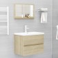 vidaXL Καθρέφτης Μπάνιου Sonoma Δρυς 60 x 10,5 x 37 εκ. Μοριοσανίδα