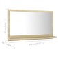 vidaXL Καθρέφτης Μπάνιου Sonoma Δρυς 60 x 10,5 x 37 εκ. Μοριοσανίδα