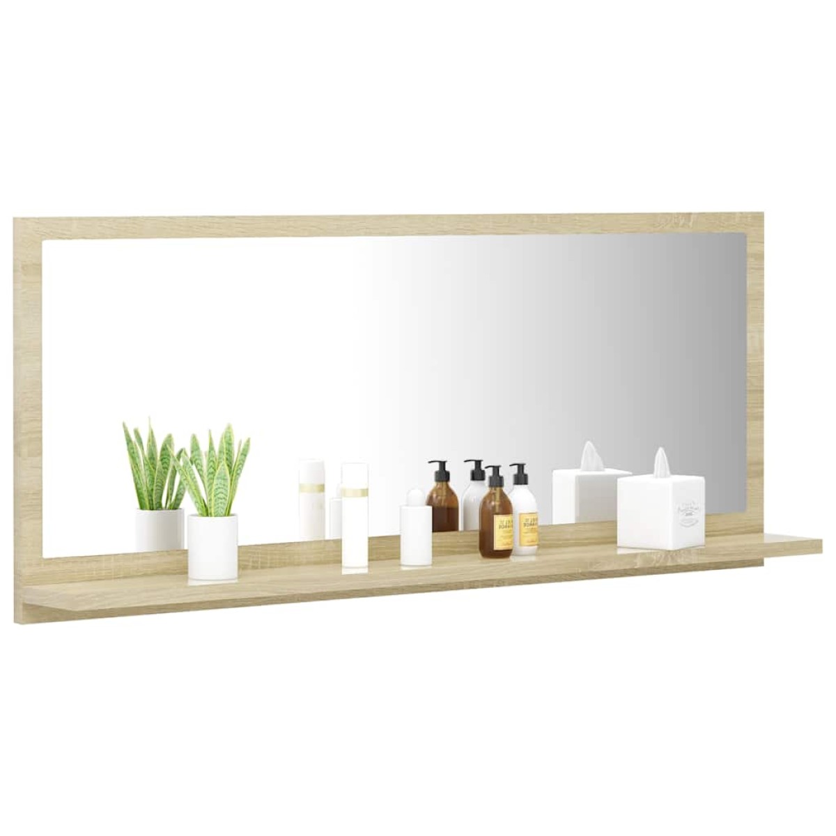 vidaXL Καθρέφτης Μπάνιου Sonoma Δρυς 90 x 10,5 x 37 εκ. Μοριοσανίδα