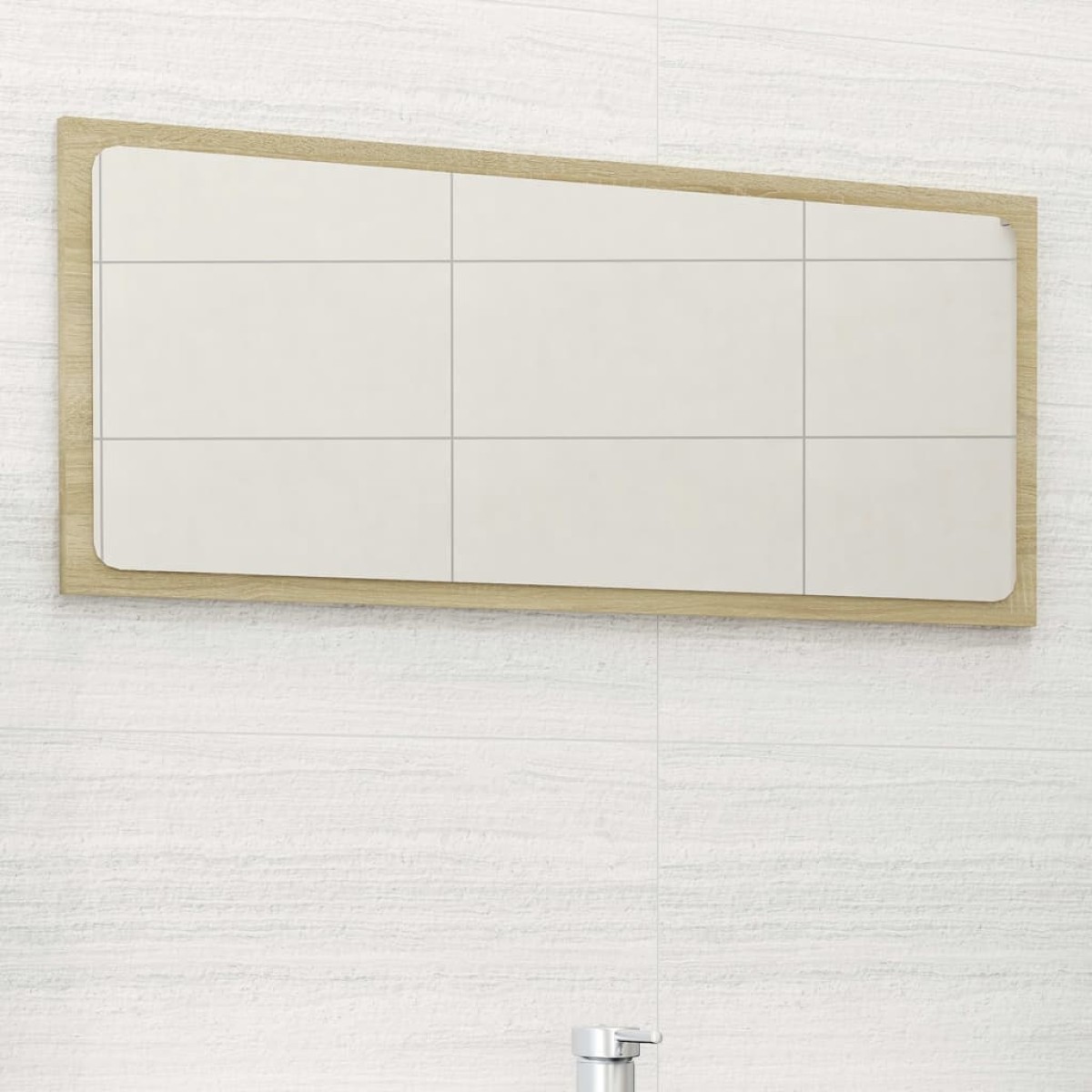 vidaXL Καθρέφτης Μπάνιου Sonoma Δρυς 80 x 1,5 x 37 εκ. Μοριοσανίδα