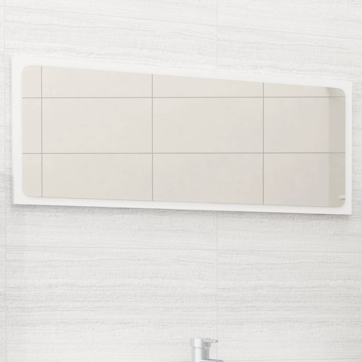 vidaXL Καθρέφτης Μπάνιου Λευκός 90 x 1,5 x 37 εκ. από Μοριοσανίδα