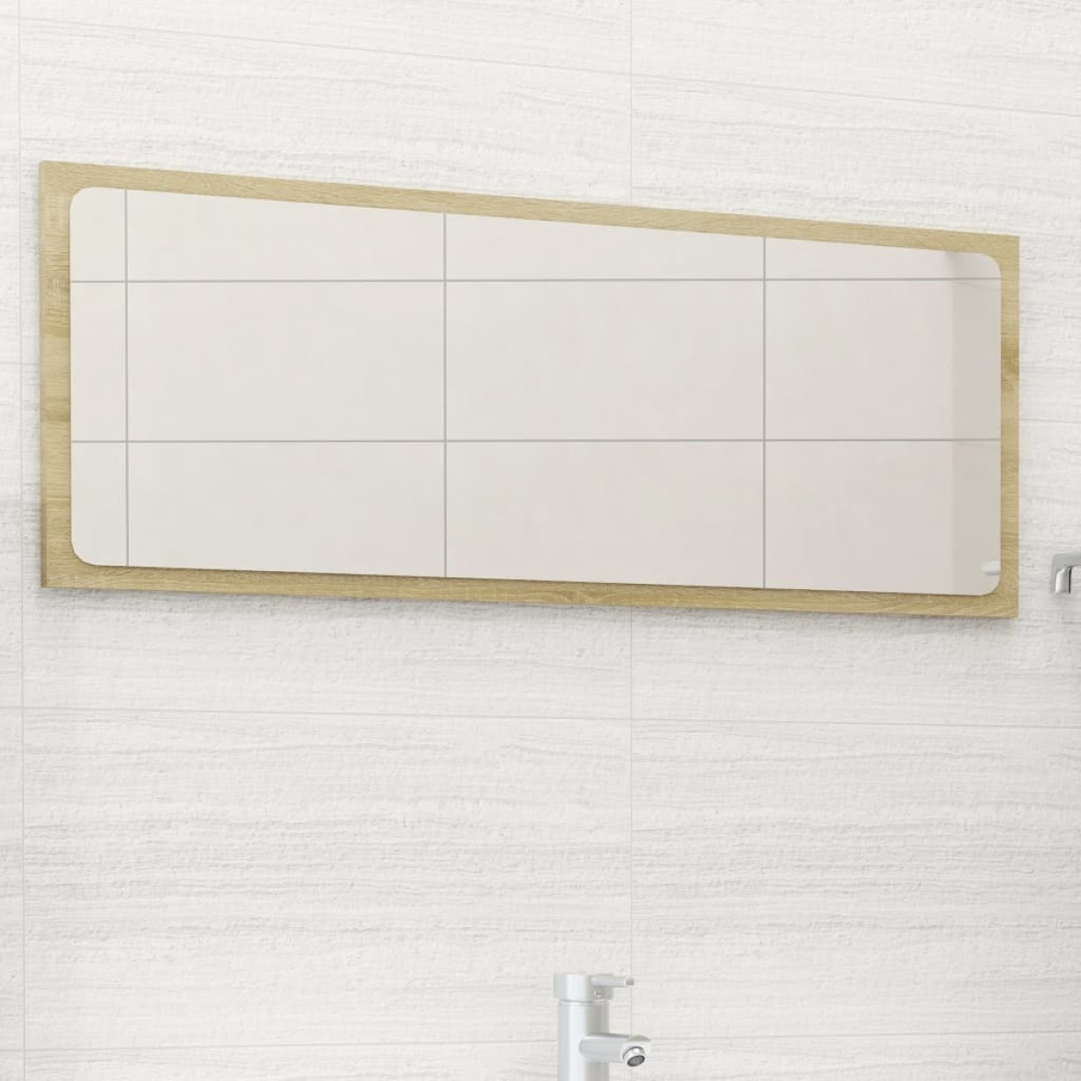 vidaXL Καθρέφτης Μπάνιου Sonoma Δρυς 90 x 1,5 x 37 εκ. Μοριοσανίδα