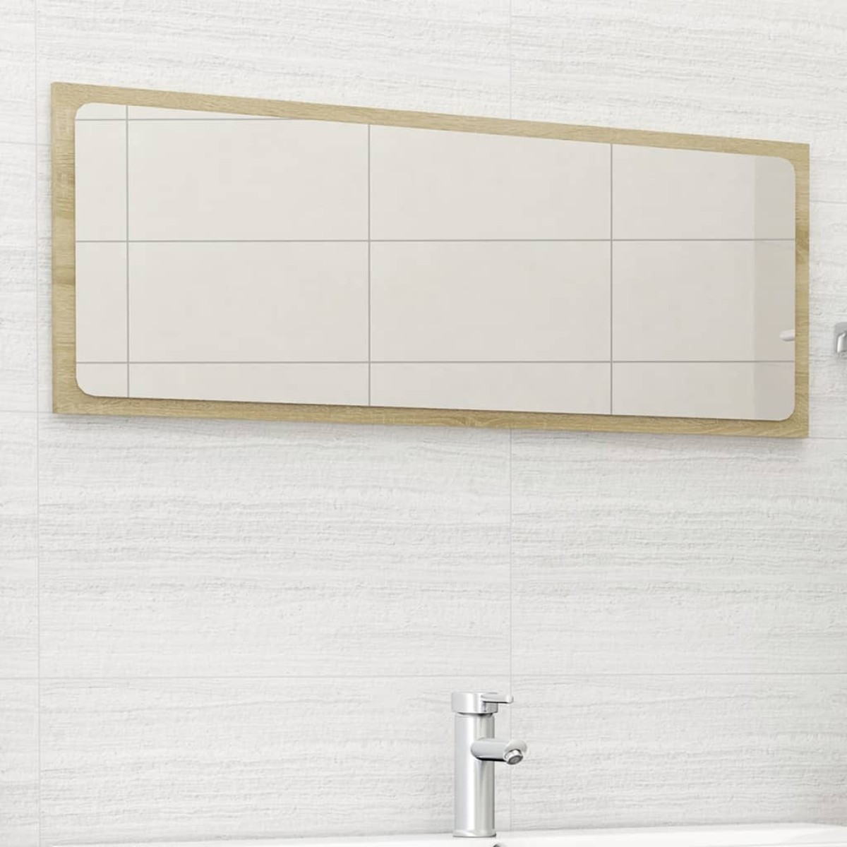 vidaXL Καθρέφτης Μπάνιου Sonoma Δρυς 100 x 1,5 x 37 εκ. Μοριοσανίδα