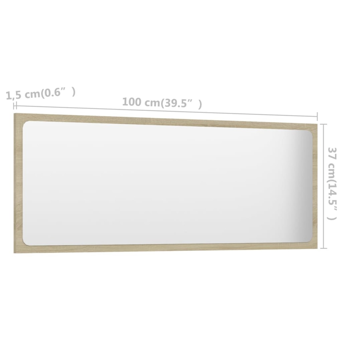 vidaXL Καθρέφτης Μπάνιου Sonoma Δρυς 100 x 1,5 x 37 εκ. Μοριοσανίδα
