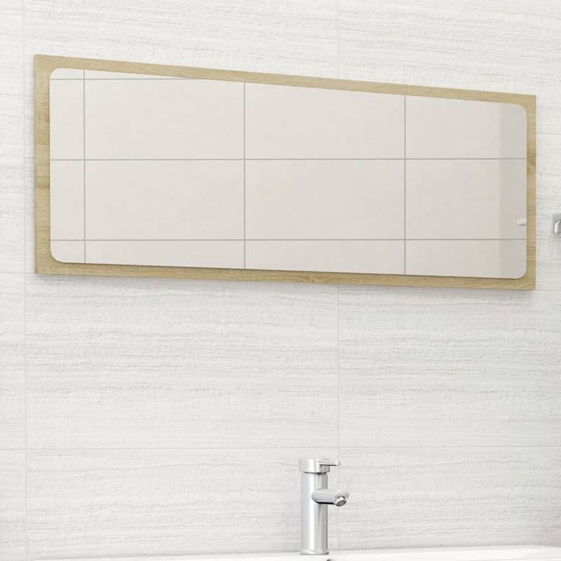vidaXL Καθρέφτης Μπάνιου Sonoma Δρυς 100 x 1,5 x 37 εκ. Μοριοσανίδα